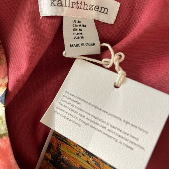 Women's Casual Dresses Short Sleeve V-Neck Short Party Dress Floral Flare Midi M - Picture 8 of 10